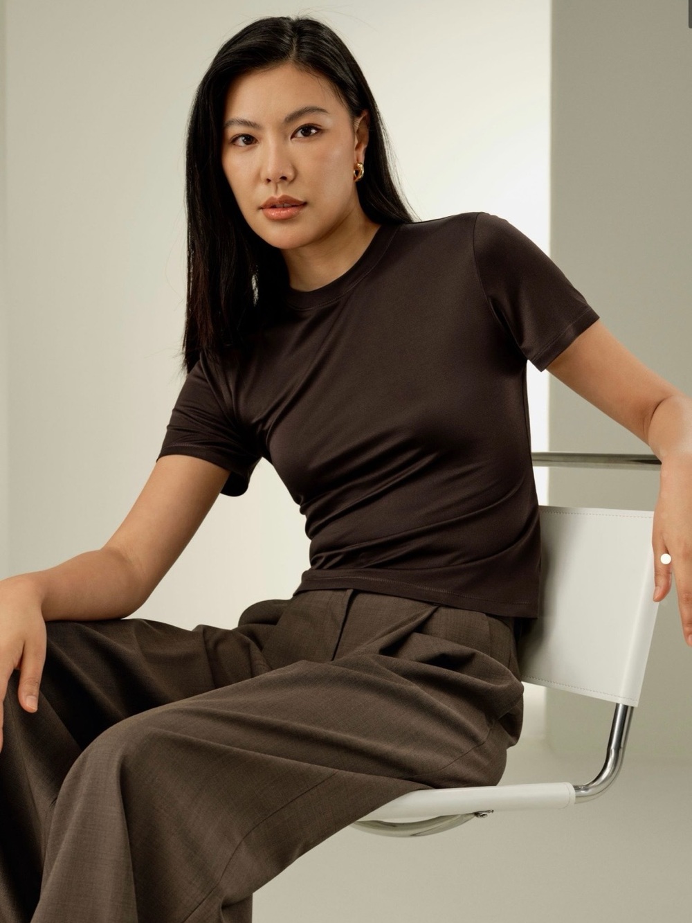 Lilysilk Slim Fitted Silk Jersey Tee
100% mulberry silk